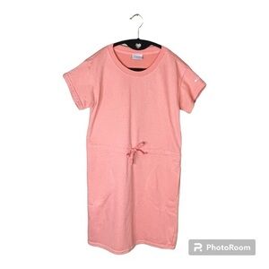 Columbia Trek French Terry Dress with Drawstring at Waist Coral/Peach Size Small